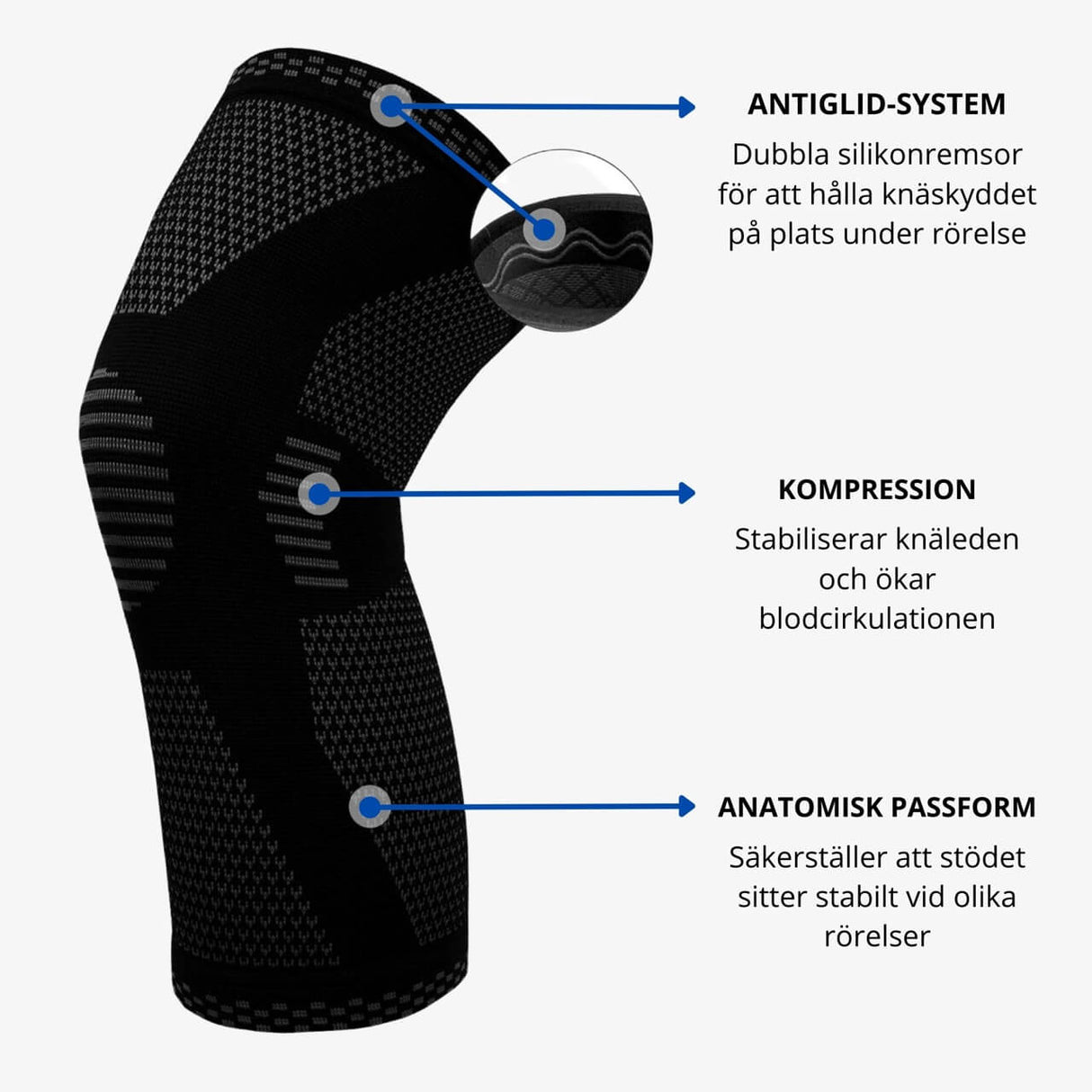 Active knäskydd kompression
