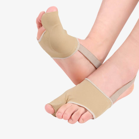 Hallux valgus textilstrumpa med tåspridare och hälband